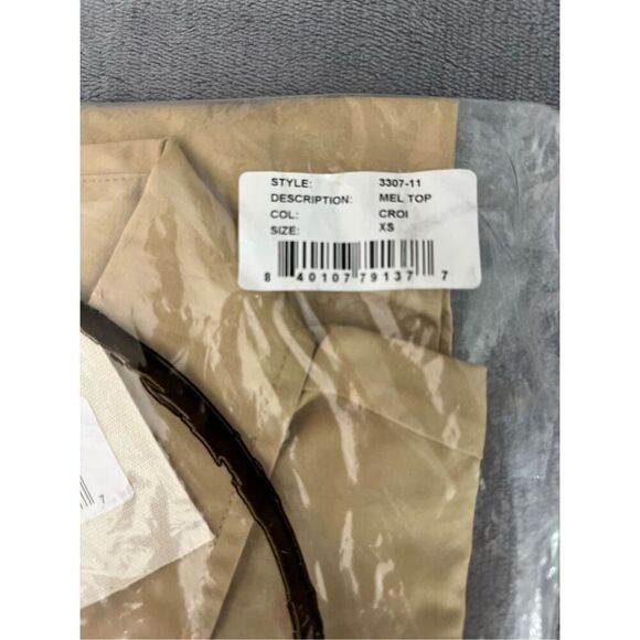 Revolve SER.O.YA Top Womens Size XS Croissant Mel Button Down Tie Open Back - Picture 12 of 13